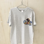 【送料無料】メンズTシャツMサイズ/手染め紅型のミジンベニハゼ/アッシュグレー