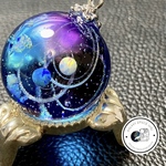大玉　宇宙玉レジン惑星　レジンネックレス