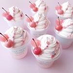 ピーチミントミルククリームラテ　ハートキャンディ