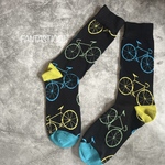 自転車柄靴下❤️メンズスケーターソックス ポップ グラフィックアート プレゼントギフト バイシクルサイクリングチャリンコ