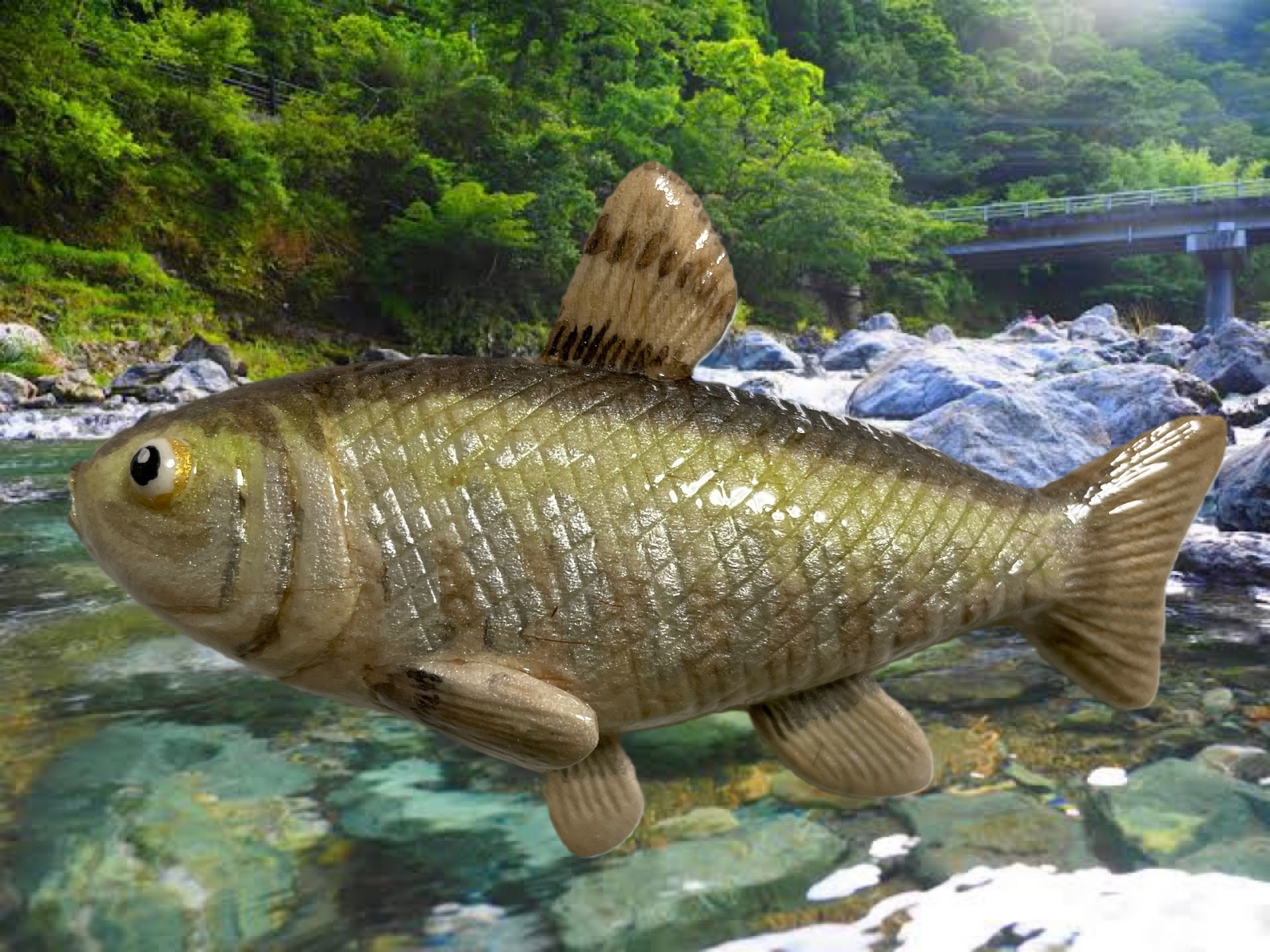 木彫りのお魚【オイカワ】 - TAMAGATTU'S GALLERY | minne 国内