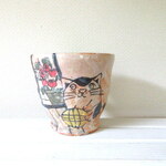 佐藤大士　猫のマグカップ＊猫とトマト