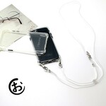 スマホショルダー 彫刻 名入れ iPhone限定 【 TPU クリアケース 】 クリアストラップ 透明 A025O