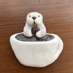 コーヒーラッコブローチ