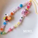 デコ🧸ビーズストラップ🍋スマホストラップ🍎フルーツ盛り＆パープルくま/MIMI.