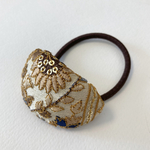 インド刺繍　ヘアゴム　handmade べージュ