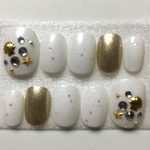 ホワイトラメ ヒトデ シェル ネイル