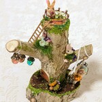 ミニミニうさぎのツリーハウス　ハロウィンにも　ミニチュア