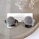 ★a再販✕4　"Color in everyday life…"　秋　冬　ファー　チェック　大人ピアス／イヤリングe