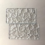 石目　フラットプレート　2枚セット　インテリアプレート　アクセサリープレート　型板ガラス　昭和レトロ　昭和ガラス　