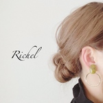 立体カボション×ゆがみリングピアス／イヤリング