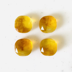 Clear Orange Marble Faceted Square Cabochons
