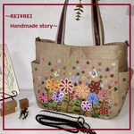 秋の新作！お出掛けトートバッグ☆4way☆手刺繍☆蝶々モチーフ
