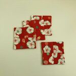 パッチワーク風コースター　梅　　4枚組