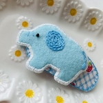 ぞうさんのヘアピン〔フェルトで作るキッズヘアアクセサリー〕