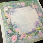 ⋆˖⋆˖  ピンクのバラのウェルカムボード　表札　20×20 ⋆˖⋆˖