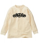 ハロウィーン パンプキン柄　レディースワッフル長袖Tシャツ 綿100%