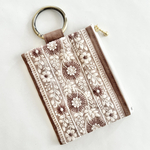 new カラビナ付きポーチ⋈インド刺繍BR𓂃𓈒𓏸