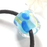 とんぼ玉ヘアゴム  ブルー