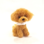 羊毛フェルトの犬　首輪シリーズ　トイプードル(レッド)