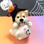 ハロウィン🎃柴犬(赤柴👻おばけ)羊毛フェルト