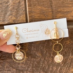 アシンメトリー×フープロング×ドライフラワー×ゆらゆら イヤリング　ピアス 