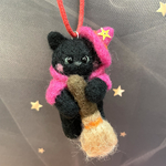 ハロウィン猫ストラップ②🎃🪄(黒猫)羊毛フェルト