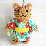 ☆12ac56様　オーダー品☆～お祭り大好き！浴衣猫　ストラップ