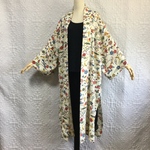 送料込【120㎝　ソフト衿・ロングカーディガン・着物リメイク】