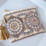 インド刺繍のミニファスナーポーチ