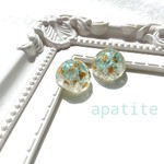 アパタイトのオルゴナイトピアス/ノンホールピアス～14mm～