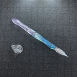 【訳あり品 スカイブルー パープル グラデーション ガラスペン 】