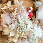 リンゴ🍎をはむるキャバっ子フラワーリース🍑ピーチカラー🐶キャバっ子選択・追加できます🐶