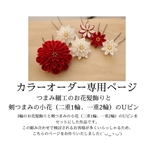 【受注制作】つまみ細工3輪のお花髪飾り&剣つまみ小花Uピン（二重1本一重2本）セット-カラーオーダー専用ページ-　成人式　卒業式　袴　七五三　クリップ