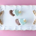 チョコミントのハートマカロンヘアクリップセット