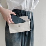 即発送可[オフホワイト]3wayスマホが入る本革お財布ポシェット　スマホポシェット