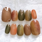 【再販】秋色ニュアンス ジェルネイルチップ