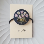 刺繍ヘアゴム🌷　no.982   くるみボタン　💛送料無料💛　