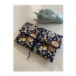 【SALE・半額】御朱印帳入れ＊金襴＊春の花＊ネイビー