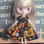 ハロウィンワンピ  オレンジ　　プチブライス用