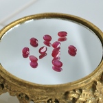 天然石 / 6×4mm / 1pcs ルビー 天然石 ルース 穴なし オーバル ファセットカット アクセサリーパーツ 素材 rb-6-4