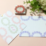 お花の飾り枠はんこ