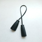 イタリアンレザー｜ダブルタッセル｜黒｜バッグチャーム