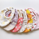 限定品！　7枚セット　ウィークリースタイセット　ピンク　フルーツ　花柄　1週間　女の子　ナチュラル　ビブ　よだけかけ　保育園　出産準備　出産祝い　ギフト　ガーゼスタイ