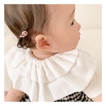[  360ﾟ frill cotton bib   ]   名入れ  スタイ  刺繍  ガーゼ  出産祝い  ラッピング  女の子  男の子