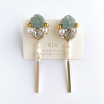 ♢ブルフラワー&淡水パールblueflower pearlcharmピアス/イヤリング♢　【2wayにオプションで変更可能】サージカルステンレス/シリコンカバー