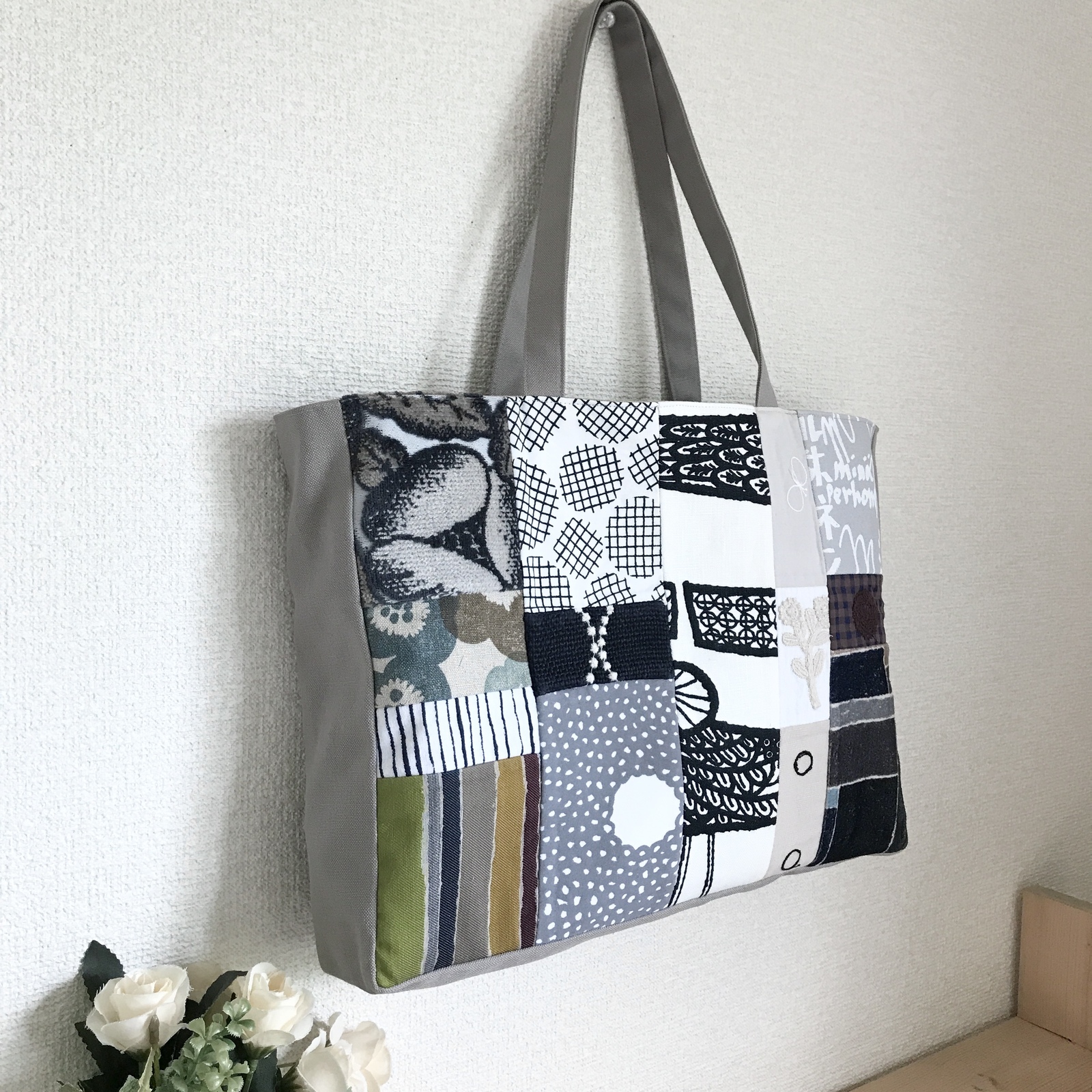 ミナペルホネン パッチワーク トートバッグ ハンドメイド