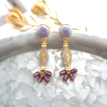 七宝焼 秋の実〇ピアス ~Purplr gray~