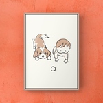 キャバリア【ボール】A4ポスター　犬　ペット