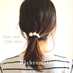 ［16.14.12.10㎜］ゴム交換できるコットンパールヘアゴム